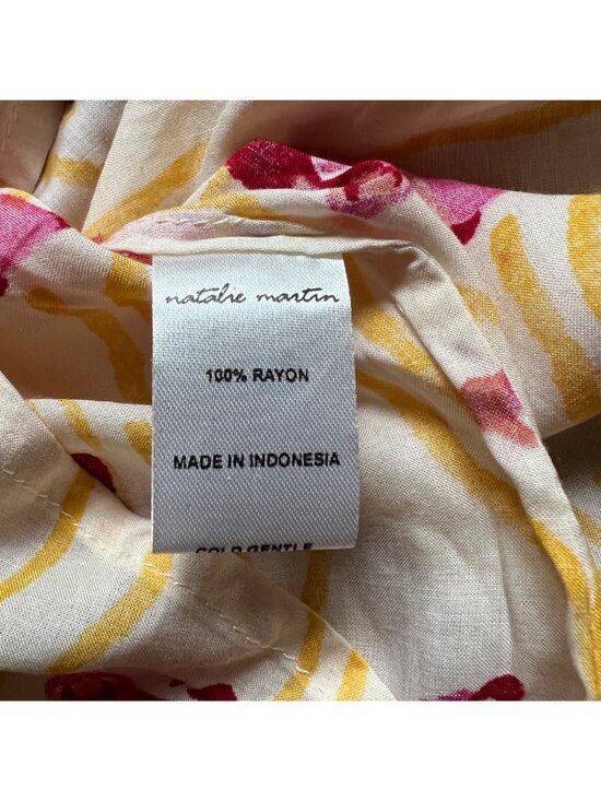 Natalie Martin Size L Pisces Yellow Sunrise Penny Floral Long Sleeve Blouse Top - Picture 14 of 15